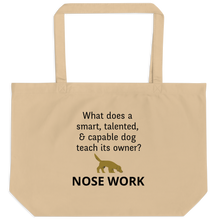 Load image into Gallery viewer, Dog Teaches Nose Work X-Large Tote/ Shopping Bags