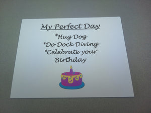 Perfect Day Dock Diving & Happy Birthday Card