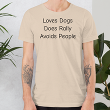 Load image into Gallery viewer, Loves Dogs, Does Rally T-Shirts - Light