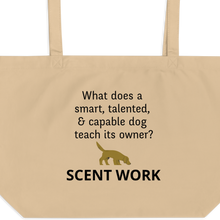 Load image into Gallery viewer, Dog Teaches Scent Work X-Large Tote/ Shopping Bags
