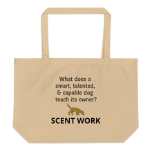 Load image into Gallery viewer, Dog Teaches Scent Work X-Large Tote/ Shopping Bags