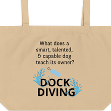 Load image into Gallery viewer, Dog Teaches Dock Diving X-Large Tote/ Shopping Bags