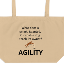 Load image into Gallery viewer, Dog Teaches Agility X-Large Tote/ Shopping Bags