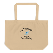 Load image into Gallery viewer, My Therapist Does Dock Diving X-Large Tote/ Shopping Bags
