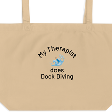 Load image into Gallery viewer, My Therapist Does Dock Diving X-Large Tote/ Shopping Bags
