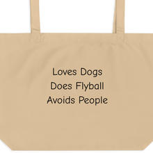 Load image into Gallery viewer, Loves Dogs, Does Flyball X-Large Tote/ Shopping Bags