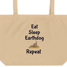 Load image into Gallery viewer, Eat, Sleep, Earthdog, Repeat X-Large Tote/ Shopping Bags