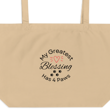 Load image into Gallery viewer, My Greatest Blessing Has 4 Paws (singular) X-Large Tote/ Shopping Bags