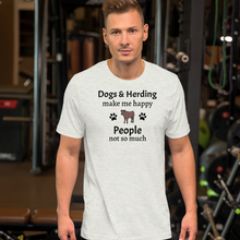 Load image into Gallery viewer, Dogs & Cattle Herding Make Me Happy T-Shirts - Light