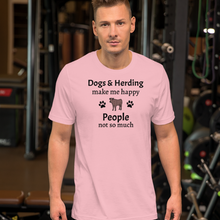 Load image into Gallery viewer, Dogs & Cattle Herding Make Me Happy T-Shirts - Light