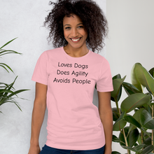 Load image into Gallery viewer, Loves Dogs, Does Agility T-Shirts - Light