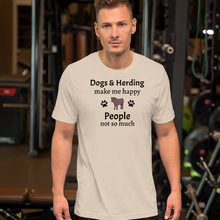 Load image into Gallery viewer, Dogs & Cattle Herding Make Me Happy T-Shirts - Light