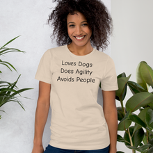 Load image into Gallery viewer, Loves Dogs, Does Agility T-Shirts - Light