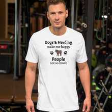 Load image into Gallery viewer, Dogs & Cattle Herding Make Me Happy T-Shirts - Light