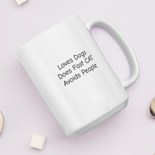 Load image into Gallery viewer, Loves Dogs, Does Fast CAT Mugs