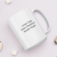 Load image into Gallery viewer, Loves Dogs, Does Obedience Mugs