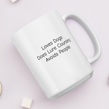 Load image into Gallery viewer, Loves Dogs, Does Lure Coursing Mugs