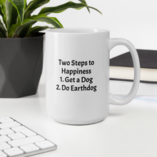 Load image into Gallery viewer, 2 Steps to Happiness Earthdog Mugs