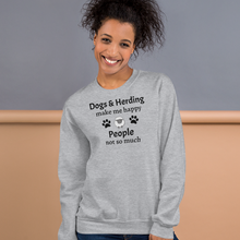 Load image into Gallery viewer, Dogs & Sheep Herding Make Me Happy Sweatshirts - Light