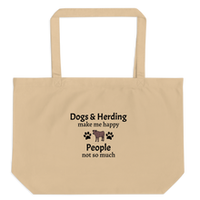 Load image into Gallery viewer, Dogs and Cattle Herding Make Me Happy Tote/ Shopping Bags