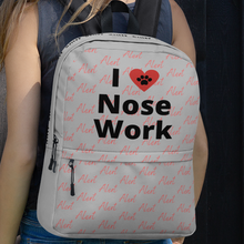 Load image into Gallery viewer, Allover Alert & I Heart Nose Work/ Scent Work Backpack-Grey