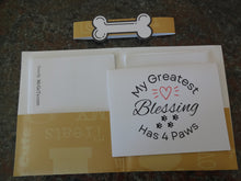 Load image into Gallery viewer, My Greatest Blessing Has 4 Paws Notecards (Singular)