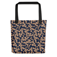 Load image into Gallery viewer, Allover Brown Dog Bones Tote Bag-Navy