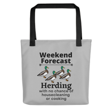 Load image into Gallery viewer, Ducks Herding Weekend Forecast Tote Bag-Grey