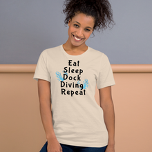 Load image into Gallery viewer, Eat Sleep Dock Diving Repeat T-Shirt - Light