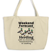 Load image into Gallery viewer, Duck Herding Weekend Forecast X-Large Tote/Shopping Bag-Oyster