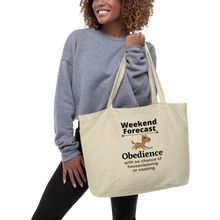 Load image into Gallery viewer, Obedience Weekend Forecast X-Large Tote/Shopping Bag-Oyster