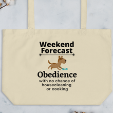 Load image into Gallery viewer, Obedience Weekend Forecast X-Large Tote/Shopping Bag-Oyster