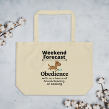 Load image into Gallery viewer, Obedience Weekend Forecast X-Large Tote/Shopping Bag-Oyster