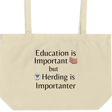 Load image into Gallery viewer, Sheep Herding is Importanter X-Large Tote/Shopping Bag - Oyster