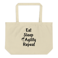 Load image into Gallery viewer, Eat Sleep Agility Repeat X-Large Tote/Shopping Bag - Oyster