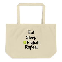 Load image into Gallery viewer, Eat Sleep Flyball Repeat X-Large Tote/Shopping Bag - Oyster