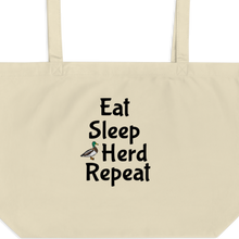 Load image into Gallery viewer, Eat Sleep Duck Herd Repeat X-Large Tote/Shopping Bag - Oyster
