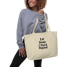 Load image into Gallery viewer, Eat Sleep Duck Herd Repeat X-Large Tote/Shopping Bag - Oyster