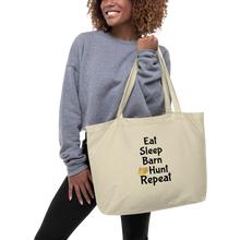 Load image into Gallery viewer, Eat Sleep Barn Hunt Repeat X-Large Tote/Shopping Bag - Oyster