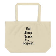 Load image into Gallery viewer, Eat Sleep Track Repeat X-Large Tote/Shopping Bag