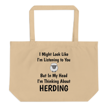 Load image into Gallery viewer, I'm Thinking About Sheep Herding X-Large Tote/Shopping Bag