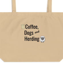 Load image into Gallery viewer, Coffee, Dogs & Sheep Herding X-Large Tote/ Shopping Bags