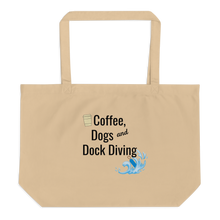 Load image into Gallery viewer, Coffee, Dogs & Dock Diving X-Large Tote/ Shopping Bags