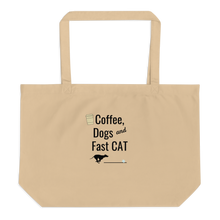 Load image into Gallery viewer, Coffee, Dogs & Fast CAT X-Large Tote/ Shopping Bags