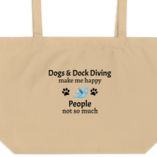 Load image into Gallery viewer, Dogs & Dock Diving Make Me Happy X-Large Tote/ Shopping Bags