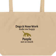 Load image into Gallery viewer, Dogs & Nose Work Make Me Happy X-Large Tote/ Shopping Bags
