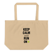 Load image into Gallery viewer, Keep Calm & Run On Flyball with Tennis Ball X-Large Tote/ Shopping Bag
