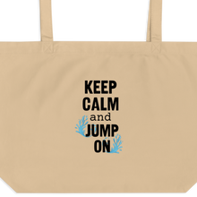 Load image into Gallery viewer, Keep Calm & Jump On Dock Diving X-Large Tote/ Shopping Bag