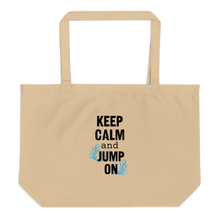 Load image into Gallery viewer, Keep Calm & Jump On Dock Diving X-Large Tote/ Shopping Bag