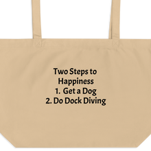 Load image into Gallery viewer, 2 Steps to Happiness - Dock Diving X-Large Tote/ Shopping Bags
